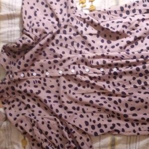 Brown and black button down shirt